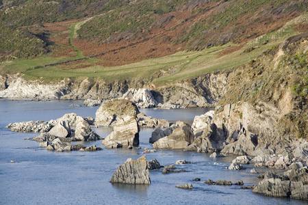 devon coast woolacombe england ukの写真素材