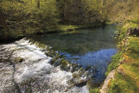 england derbyshire peak district national park valley of the river dove dovedaleの写真素材