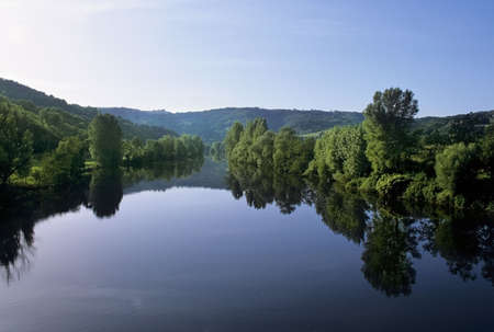 the river lot midi pyrenees france europeの写真素材