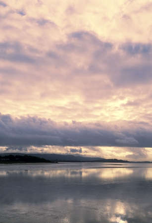 morecombe bay view across bay at sunriseの写真素材