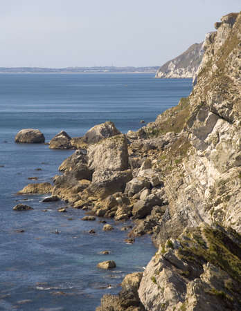 stair hole lulworth cove dorset coast englandの写真素材