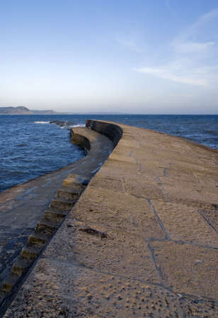 england dorset lyme regis harbour jurassic coast the cobb harbour famous from film of french lieutenants womanの写真素材