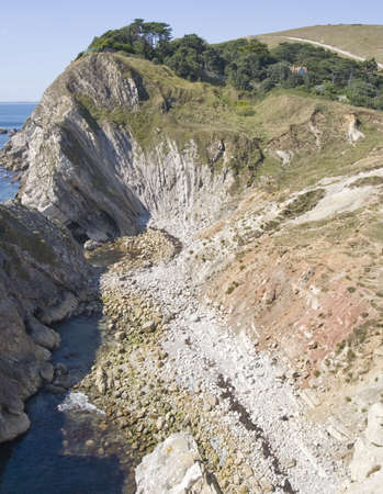 stair hole lulworth cove dorset coast englandの写真素材