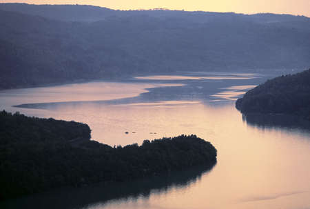lac du vouglans jura franche compte france europeの写真素材