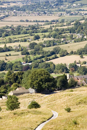 view over the cotswolds from cleeve hill gloucestershire england uk