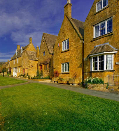 houses high street broadway cotswolds worcestershire england uk