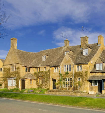 houses high street broadway cotswolds worcestershire england uk
