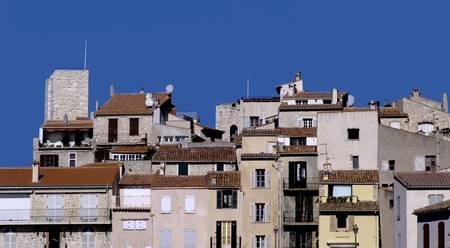 the old town of antibes in the south of franceの写真素材