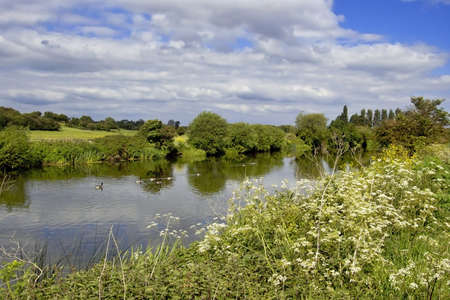 river avon stratford-upon-avon warwickshire england ukの写真素材