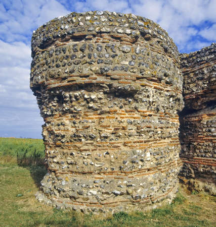 roman fort gariannonium burgh castle norfolk broads national park east anglia england uk europeの写真素材