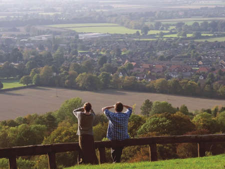 buckinghamshire. chilterns. princes risborough. view from whiteleaf hill.の写真素材