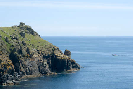 the lizard point the southernmost tip of land in england cornwall ukの写真素材