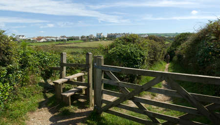 cornish coastal footpath to tintagel village cornwall england uk