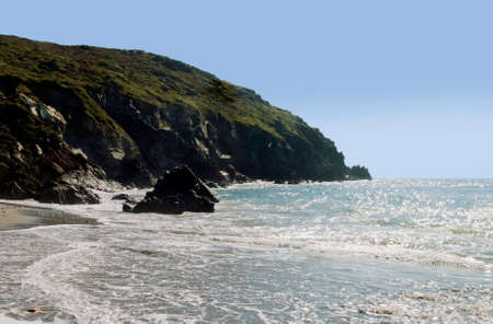 cornish coast kennack sands beach cornwall england ukの写真素材