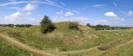 motte and bailey castle yelden bedfordshire home counties england uk europeの写真素材