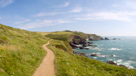 the lizard point the southernmost tip of land in england cornwall ukの写真素材