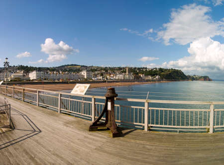 holiday resort town teignmouth devon england ukの写真素材