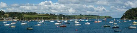 helford village the helford river estuary cornwall england ukの写真素材