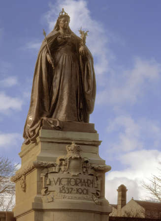 england yorkshire BRADFORD town centre staue of queen victoriaの写真素材
