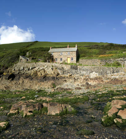 cove port quin cornish coast north cornwall england ukの写真素材