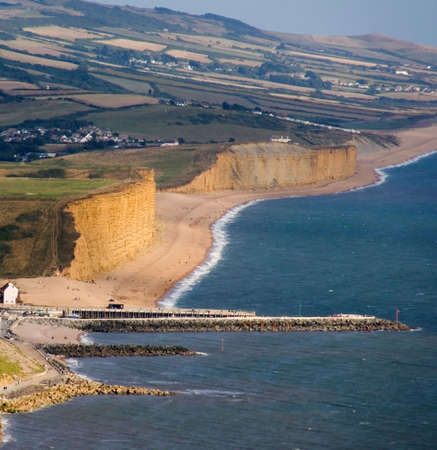 england dorset bridport jurassic coast eype mouth dorset coast path to thornecombe beaconの写真素材