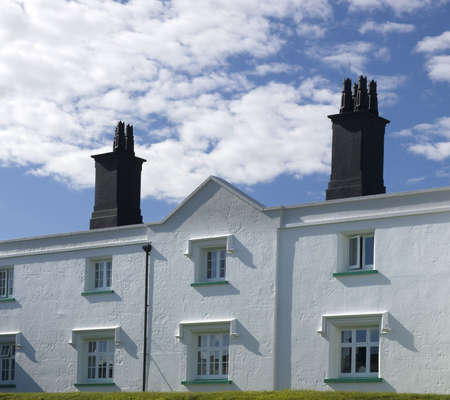 lighthouse buildings lizard point the southernmost tip of land in england cornwall ukの写真素材