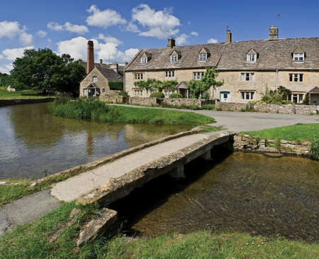 lower slaughter village the cotswolds gloucestershire the midlands england uk
