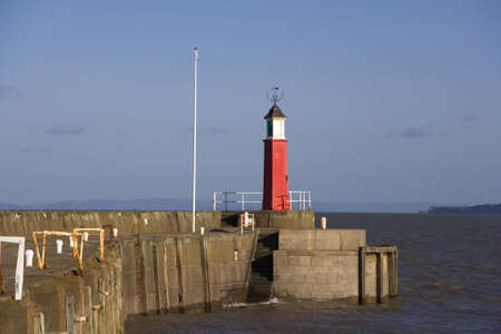 pier jetty harbour lighthouse watchet somerset england uk