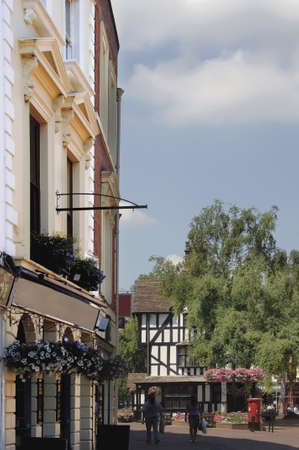 The city of Hereford, town centre, Herefordshire,Midlands, England, UKの写真素材
