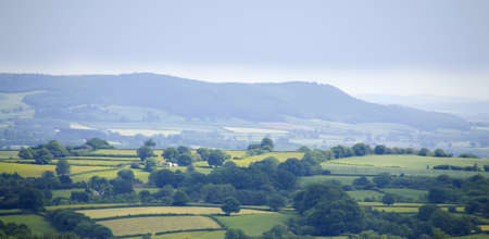 View from the offas dyke long distance footpath hergest ridge herefordshire.の写真素材