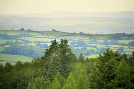 View from the offas dyke long distance footpath hergest ridge herefordshire.の写真素材