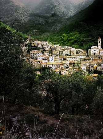 A hilltop village in provence france.の写真素材