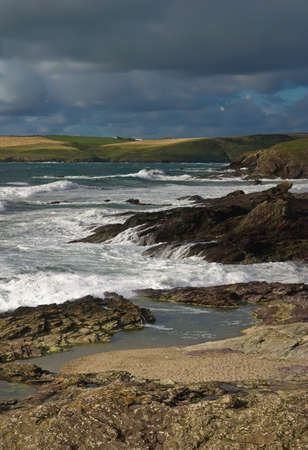 the coastal footpath between haymer bay rock and polzeath the cornish coast cornwall england uk
