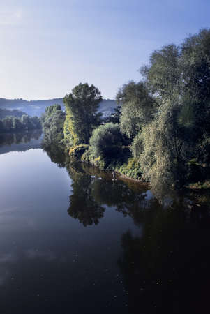 The river lot in the midi pyrenees france.の写真素材