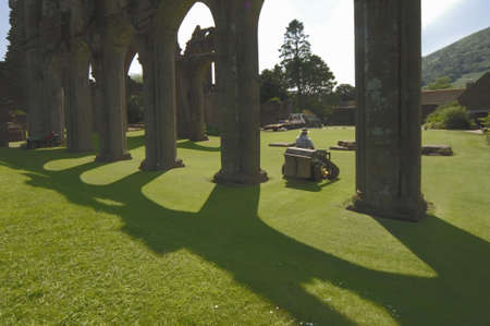 Llanthony Priory Abbey in the Vale of Ewyas. Black Mountains Powys mid Wales Wales United Kingdom Europe.の写真素材