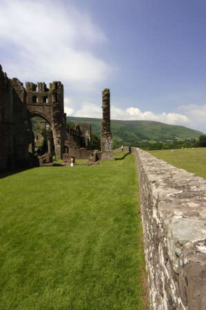 Llanthony Priory Abbey in the Vale of Ewyas. Black Mountains Powys mid Wales Wales United Kingdom...