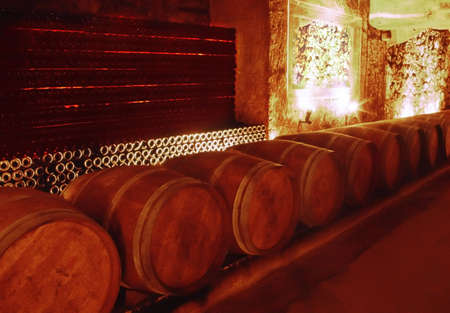 Wine cellar st emilion gironde aquitaine france.