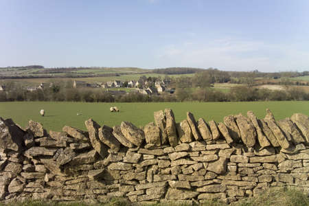 A dry stone wall in the cotswolds.