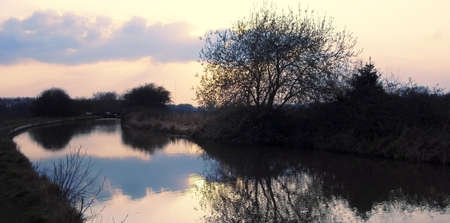 The worcester and birmingham canal at stoke prior worcestershire.の写真素材