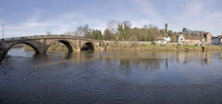 The georgian market town of bewdley alongside the river severn in the severn valley worcestershire the midlands england.の写真素材