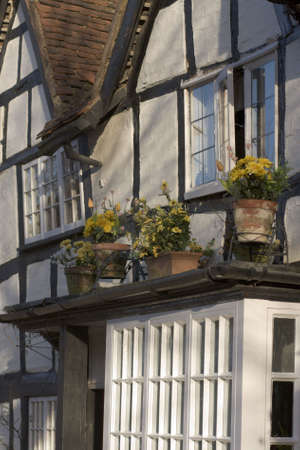 A house on the high street henley in arden village warwickshire england uk.の写真素材