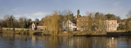 The georgian market town of bewdley alongside the river severn in the severn valley worcestershire the midlands england.の写真素材