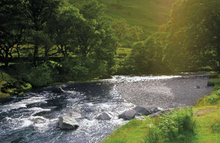 A river through countryside.の写真素材