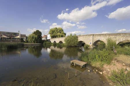 medieval bridge over the river avon bidford on avon warwickshire the midlands england uk の写真素材