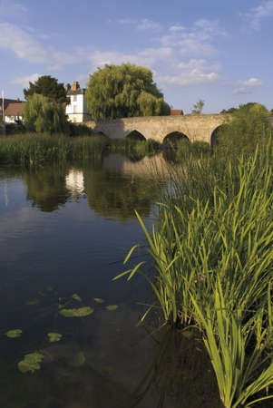 medieval bridge over the river avon bidford on avon warwickshire the midlands england uk の写真素材
