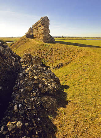 The roman fort gariannonium at burgh castle norfolk broads national park east anglia england uk europeの写真素材