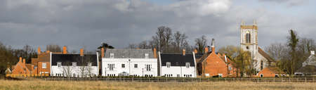 village with houses in countrysideの写真素材
