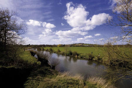 river avon stratford-upon-avon warwickshire england ukの写真素材