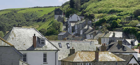cottages port isaac cornwall england ukの写真素材