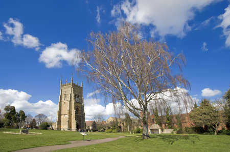 england worcestershire the historic market town of evesham Churches of All Saints and St Lawrence and Abbot Lichfield s 16th Century Bell towerの写真素材